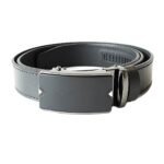 Prabangus juodas odinis vyriškas diržas su automatine sagtimi 3,5 cm Vilnius Fashion Belts