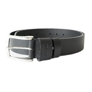 Juodas odinis vyriškas diržas Silver Jeans su įspaustu raštu 4 cm - Vilnius Fashion Belts