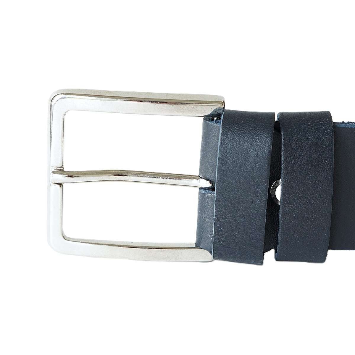 Tamsiai mėlynas platus odinis vyriškas diržas 4cm - Vilnius Fashion Belts - sagtis