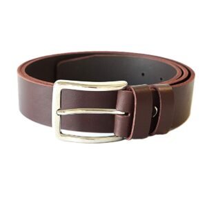 Universalus tamsiai rudas odinis vyriškas ir moteriškas diržas 3,5 cm - Vilnius Fashion Belts