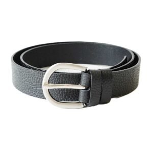 Minkštos odos juodas moteriškas odinis diržas su grublėta odos tekstūra 3 cm - Vilnius Fashion Belts