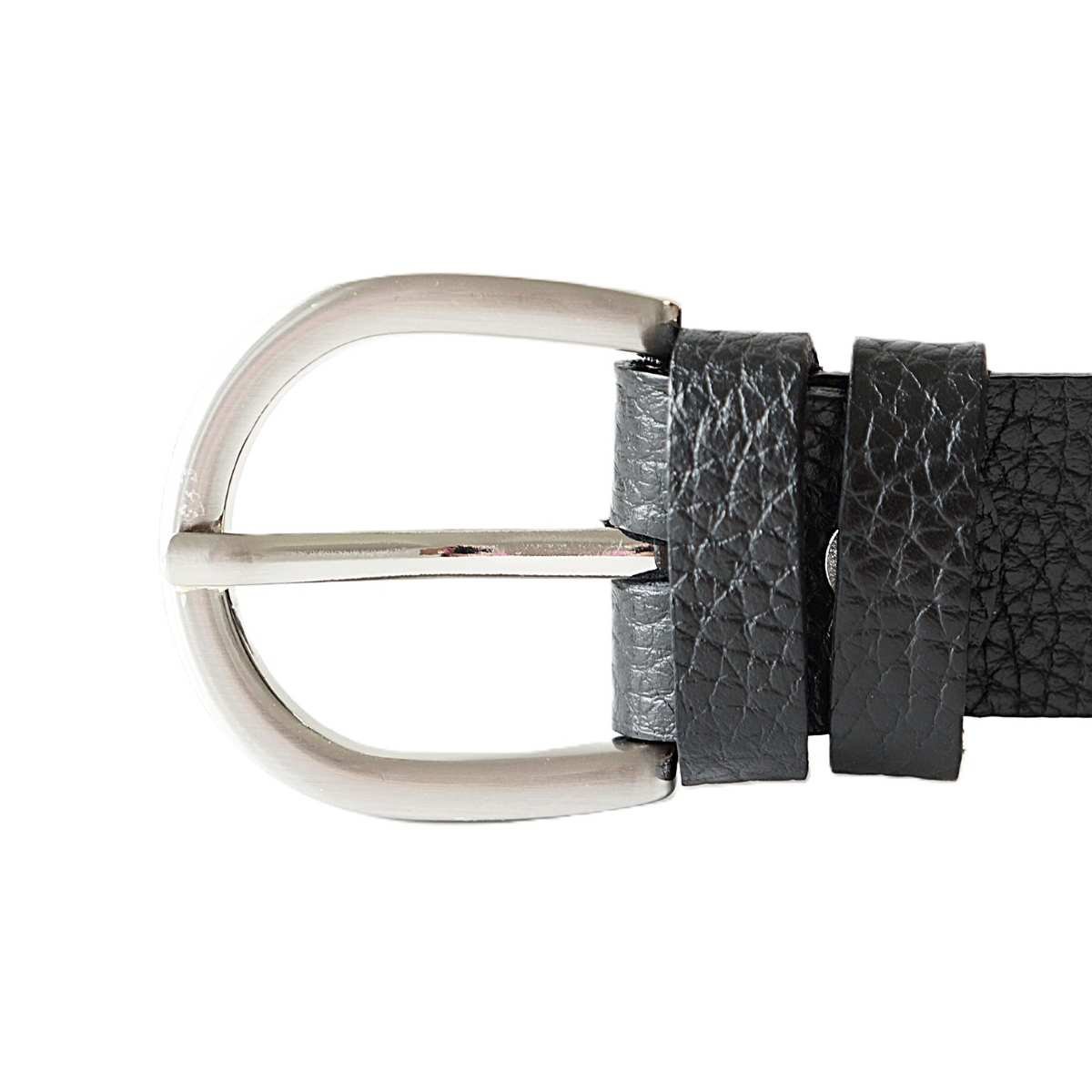 Minkštos odos juodas moteriškas odinis diržas su grublėta odos tekstūra 3 cm - Vilnius Fashion Belts - sagtis